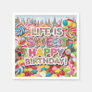 Sweet Candyland Birthday Design - Spaß & Farben Serviette