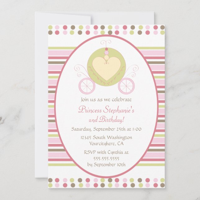 Sweet Cargo Princess Party Geburtstagseinladung Einladung (Vorderseite)
