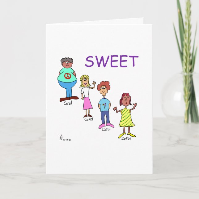 Sweet Caroline Geburtstagkarte Dankeskarte (Vorderseite)