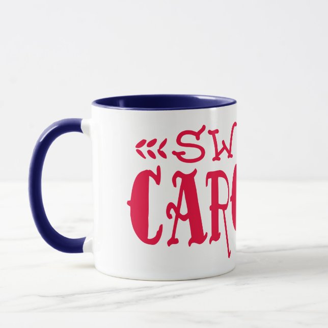 Sweet Caroline Red Tattoo Schriftart Tasse (Links)