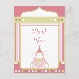 Sweet Carriage Princess Party danke Ihnen Postcard Postkarte