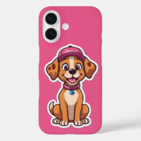 Sweet Cartoon Dog - Happy Puppy in Cap Sticker