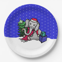 Sweet Cartoon Xmas Elefant im Schnee