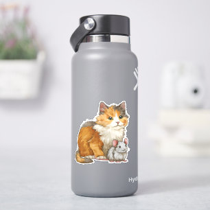 Sweet Cat and Mouse best friends Aufkleber