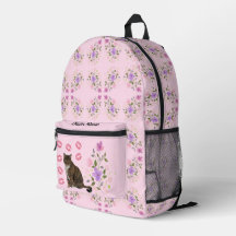 Sweet Cat et Fleurs Pink sac à dos
