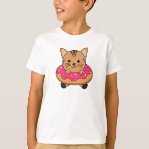 Sweet Cat Funny Animes in Donut Funny Cats T-Shirt