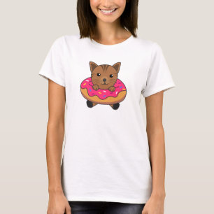 Sweet Cat Funny Animes in Donut Funny Cats T-Shirt