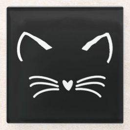 Sweet Cat Kitten Face Glasuntersetzer