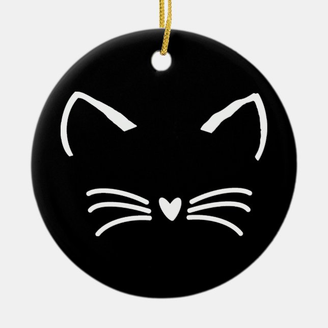 Sweet Cat Kitten Face Keramik Ornament (Vorne)
