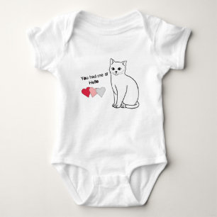 Sweet Cat with Hearts you had me at Hello Baby Bod Strampler