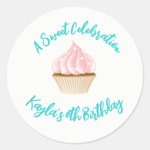 Sweet Celebration Cupcake Runder Aufkleber