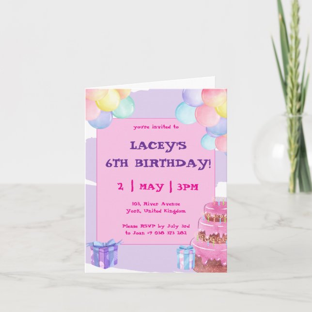 Sweet Celebration Folt Invitation Anniversaire (Devant)