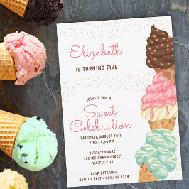 Sweet Celebration Ice Creme Geburtstag Einladung