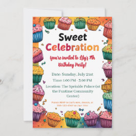 "Sweet Celebration" Party mit einem farbenfrohen C Einladung