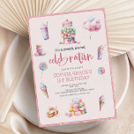 Sweet Celebration Pink Candyland Birthday Party Einladung<br><div class="desc">Sweet Celebration Pink Candyland Geburtstagsparty Einladung</div>