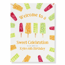 Sweet Celebration Popsiory Birthday Party Sign