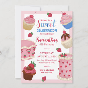Sweet Celebration Vintag Cake Geburtstag Einladung