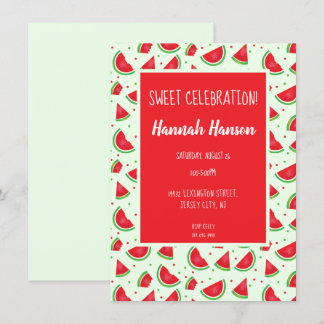 Sweet Celebration Watermelon Muster Grün Einladung