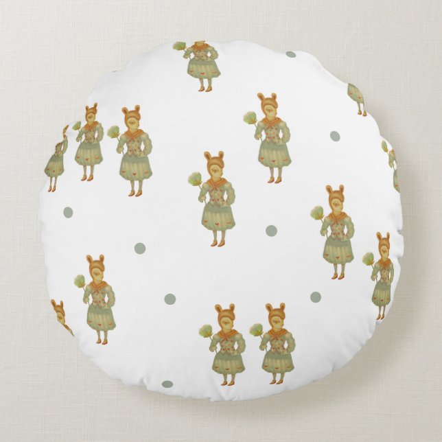 Sweet Character Rundes Kissen (Vorderseite)