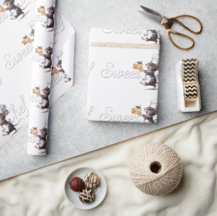 "Sweet Chef" Maus-Logo-Illustration Geschenkpapier