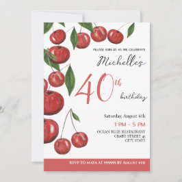 Sweet Cherries Aquarellbilder Geburtstag in Einladung