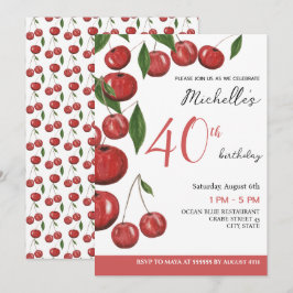 Sweet Cherries Aquarellbilder Geburtstag in Einladung