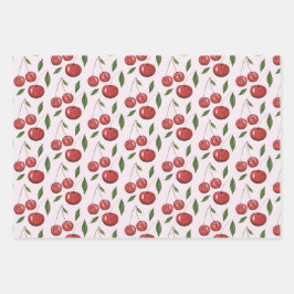 Sweet Cherries Aquarellbilder Geschenkpapier Set