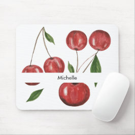 Sweet Cherries Aquarellbilder Mit Monogramm Mousepad