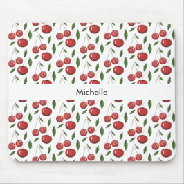 Sweet Cherries Aquarellbilder Mit Monogramm Mousepad