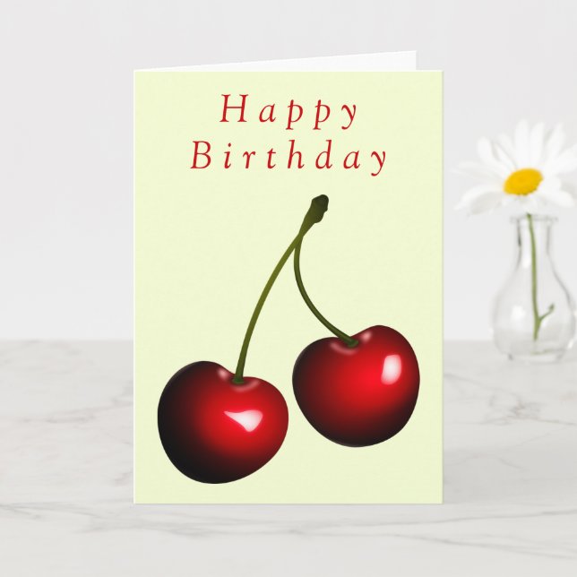 Sweet Cherries Geburtstagskarte Karte (Kleine Pflanze)