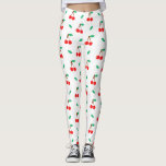 Sweet Cherries Muster auf Weiß Leggings<br><div class="desc">Niedliches Kirschmuster auf Weiß.</div>