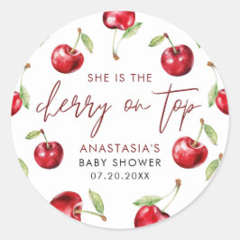 Sweet Cherry Baby Dusche Runder Aufkleber