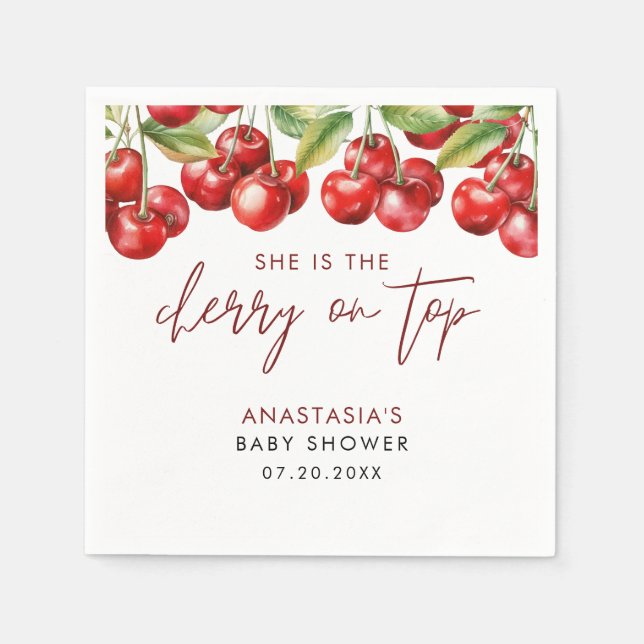 Sweet Cherry Baby Dusche Serviette (Vorderseite)