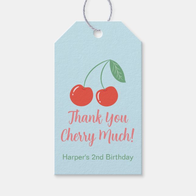 Sweet Cherry Birthday Gefallen Geschenketiketten Geschenkanhänger (Vorderseite)