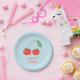 Sweet Cherry Birthday Themenpapier Platte Pappteller