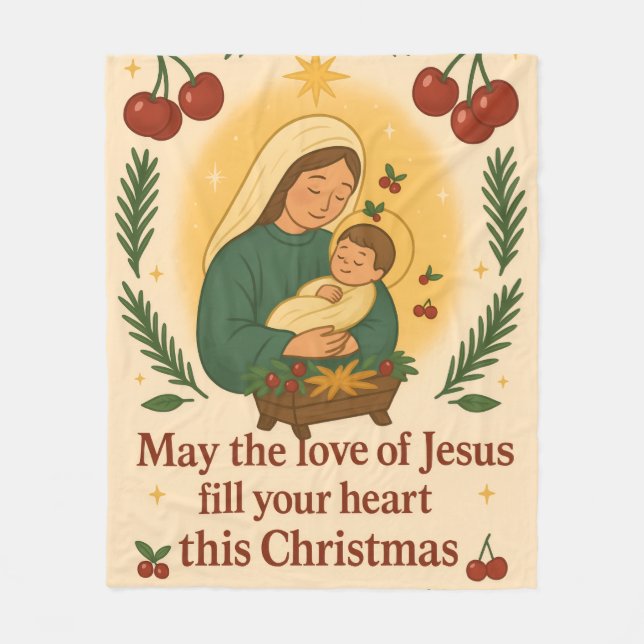 Sweet Cherry Christmas – Divine Love Collection Fleecedecke (Vorderseite)