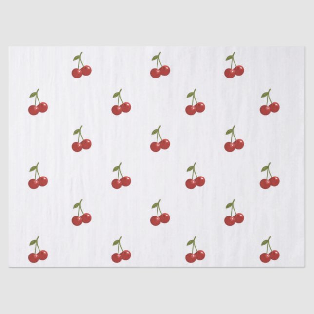 🍒 Sweet Cherry Minimal Elegant Tissue Paper Seidenpapier (Vorderseite)