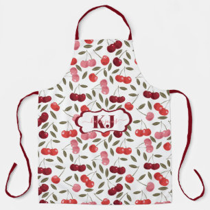 Sweet Cherry Muster   Monogramm Schürze