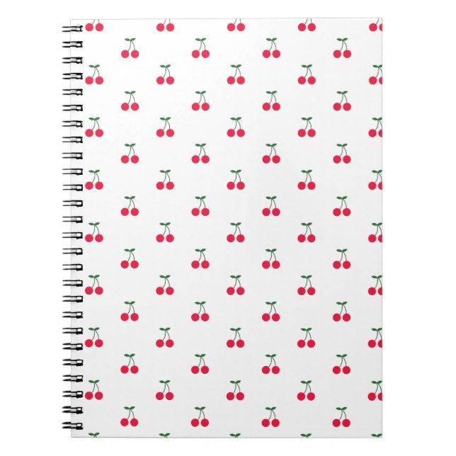 Sweet Cherry Muster Notebook Notizblock (Vorderseite)
