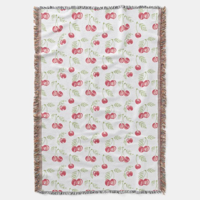 Sweet Cherry Orchard Red Green Decke (Vorderseite Vertikal)