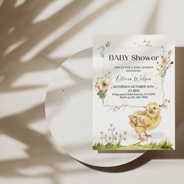 "Sweet Chick Baby Dusche | Adorable Farm Themed Einladung (Von Creator hochgeladen)