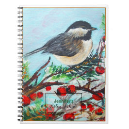 Sweet Chickadee Songbird Art Notizblock