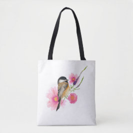 Sweet Chickadee Watercolor Art Tasche