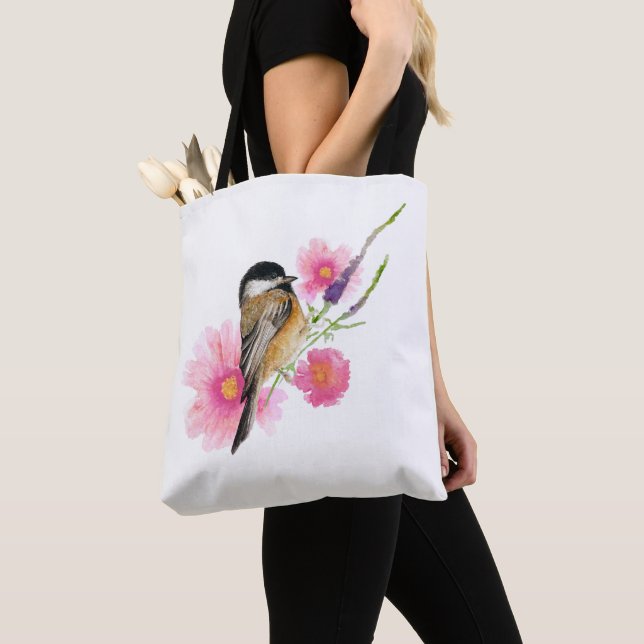 Sweet Chickadee Watercolor Art Tasche (Von Nahem)