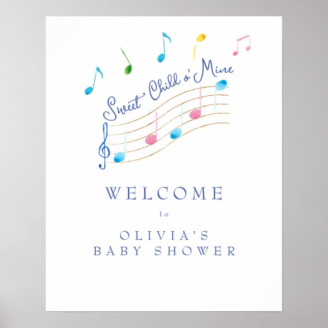 Sweet Child of Mine Musical Baby Shower Poster (Vorne)