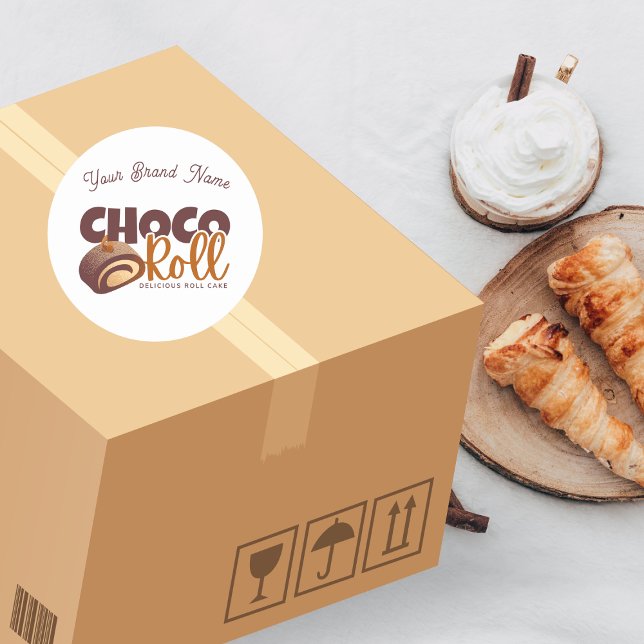 Sweet Choco Roll Bakery Shop Logo Sticker (Von Creator hochgeladen)