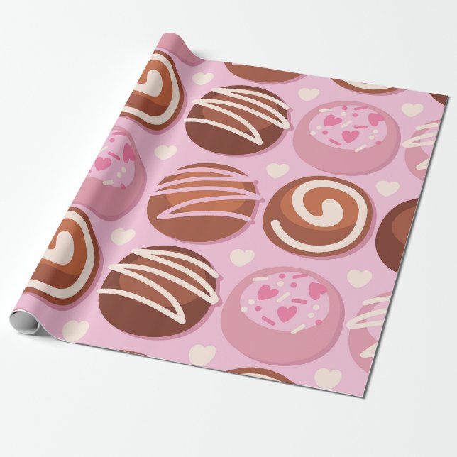 Sweet Chocolate Truffle Muster Geschenkpapier (Ungerollt)