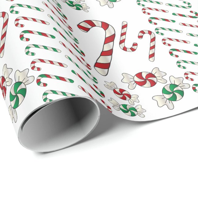 Sweet Christmas Candy Leckereien Geschenkpapier (Rolleneckpunkt)