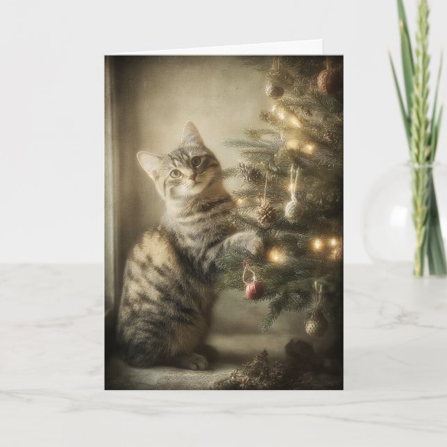 Sweet Christmas Cat Karte (Vorderseite)