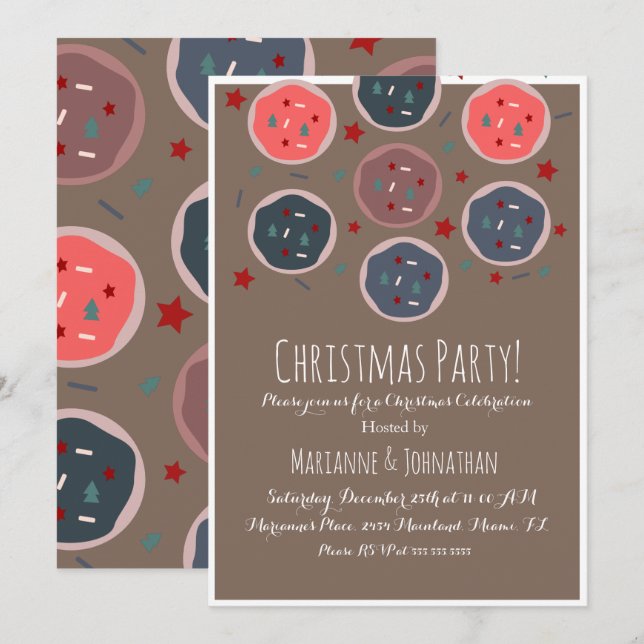 Sweet Christmas Cookies tauschen Sprinklen aus Einladung (Vorne/Hinten)